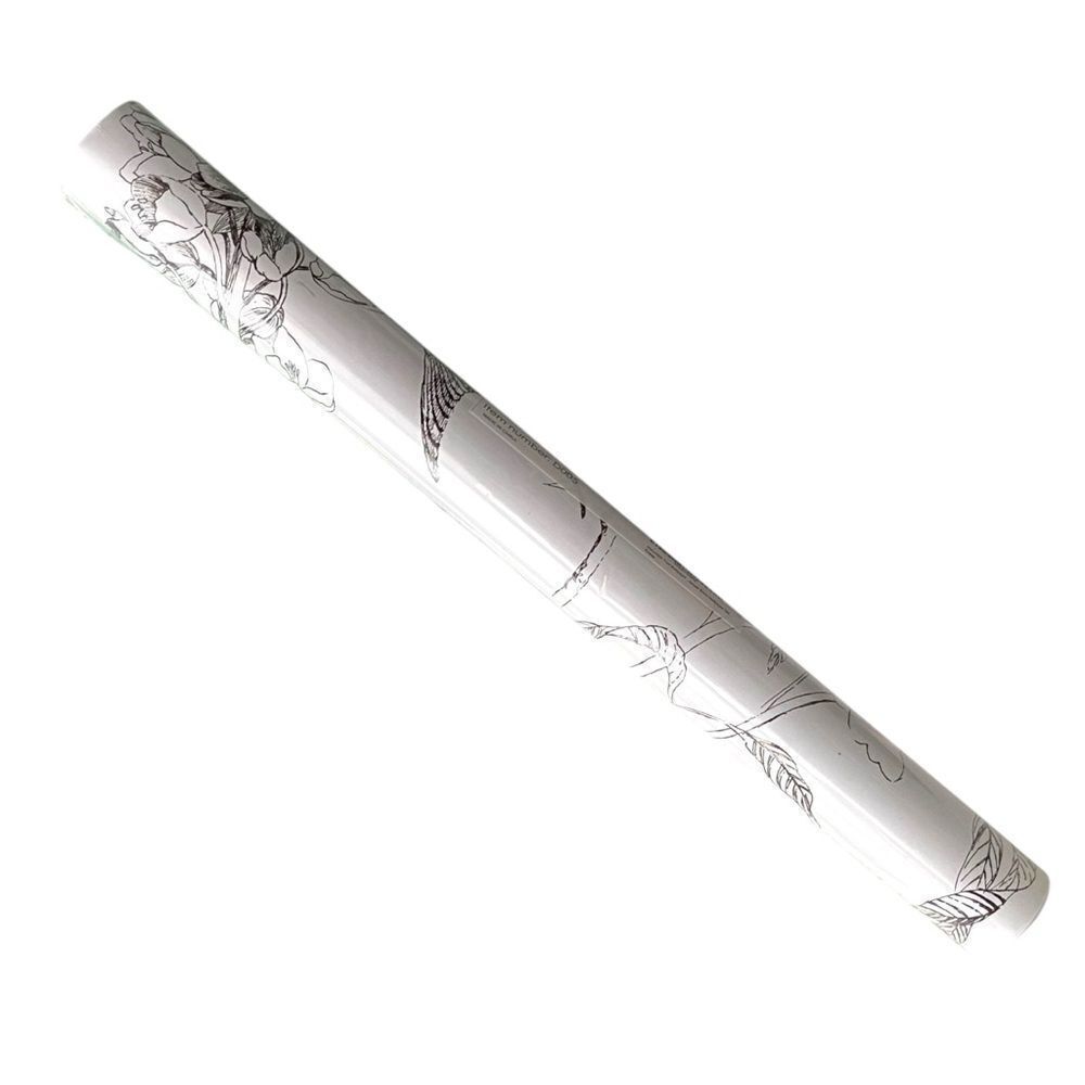 MelunMer Black and White Peel and Stick Wallpaper Floral Boho in Size 45cm x 5m
